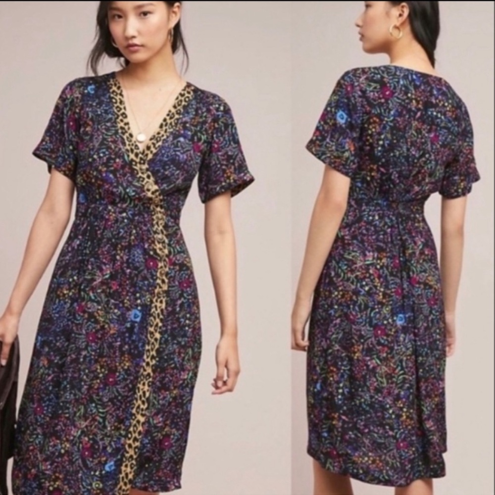 Anthropologie Maeve Morgan Animal Floral Dress